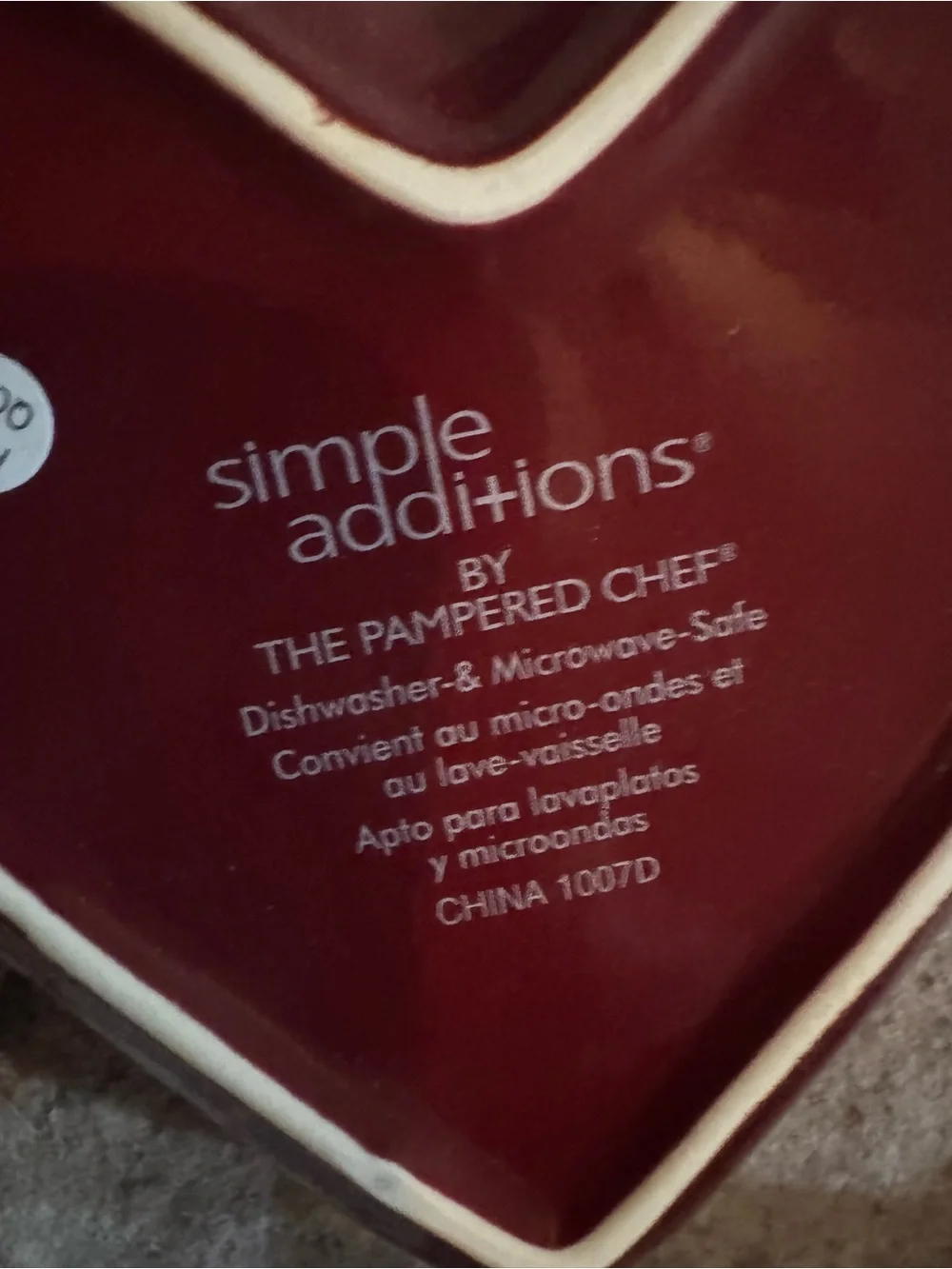 The Pampered Chef Simple Additions Maroon Heart Dish